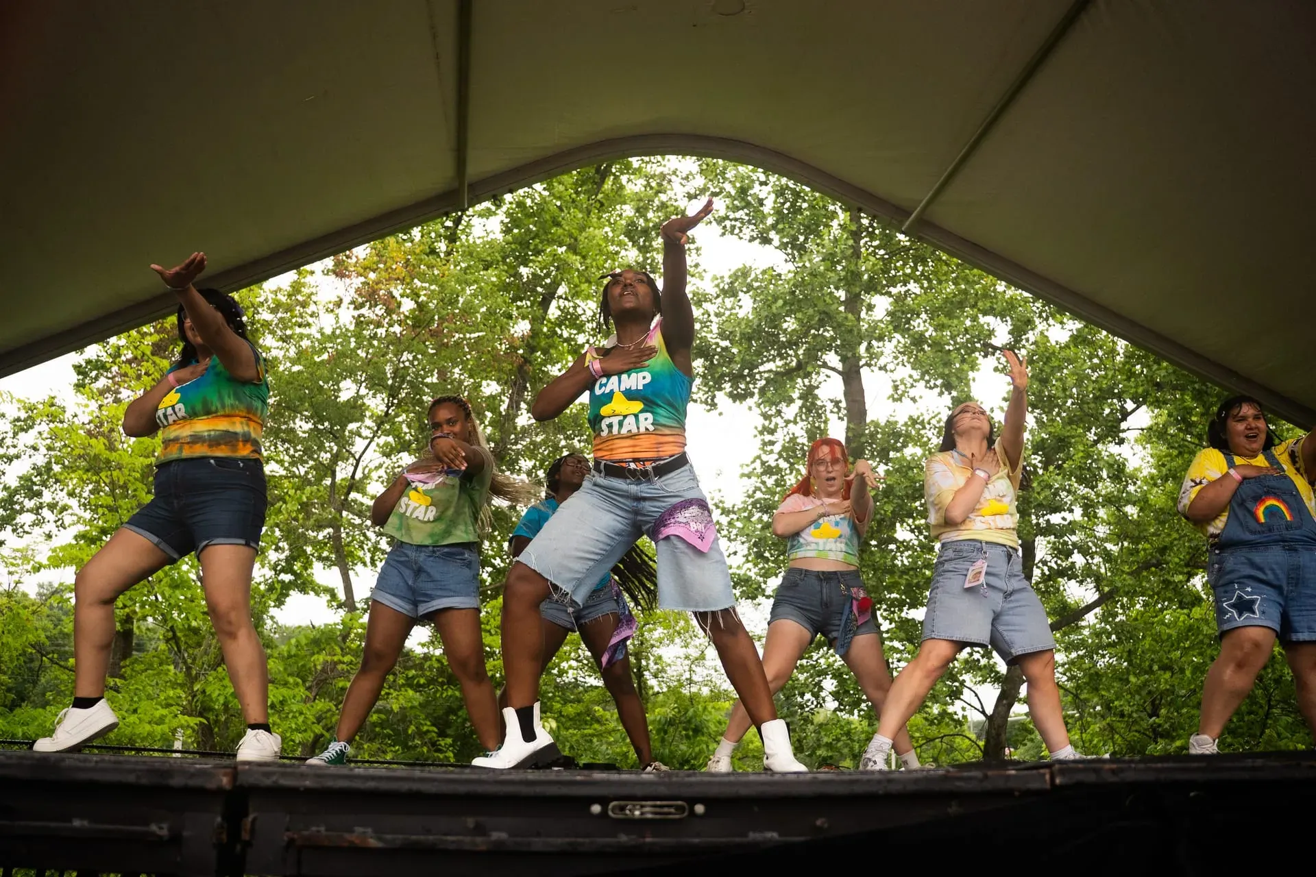 StarstrucK dance crew in synchronized formation at Camp Star showcase