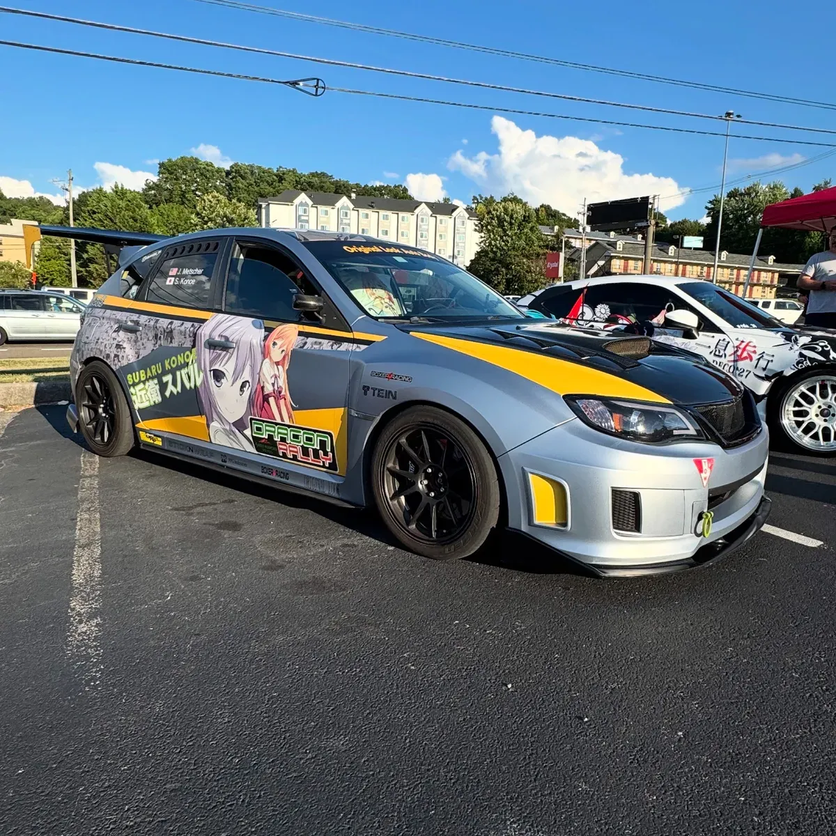 Anime-wrapped Subaru Impreza with Dragon Rally livery — Subie Crew Knoxville